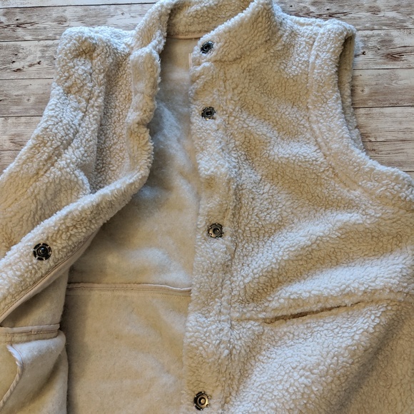 NWT Prologue Cream Fleece Long Cardigan Vest Small - Picture 4 of 8